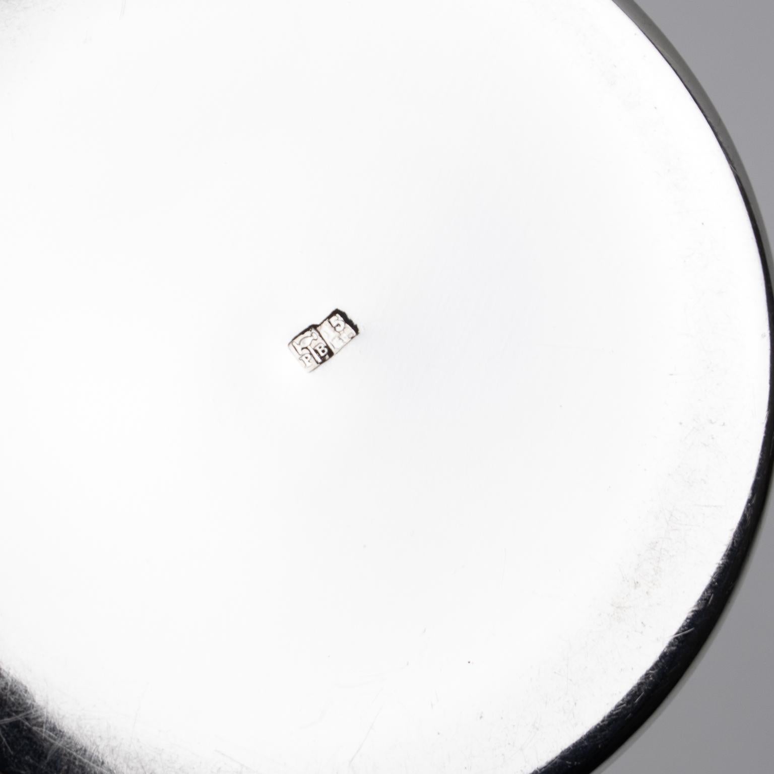 Coctelera francesa Art Decó de plata de Orfevrerie Boyer, años 40 1