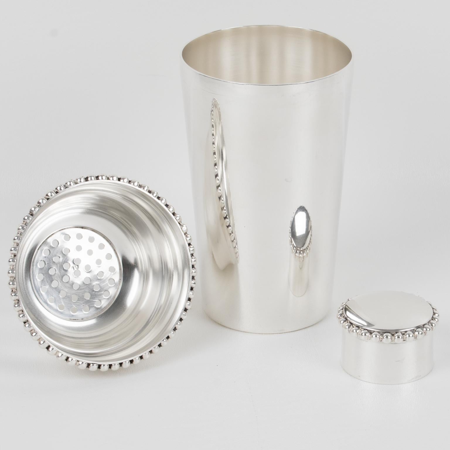 French Art Deco Silver Plate Cocktail Shaker In Good Condition In Atlanta, GA