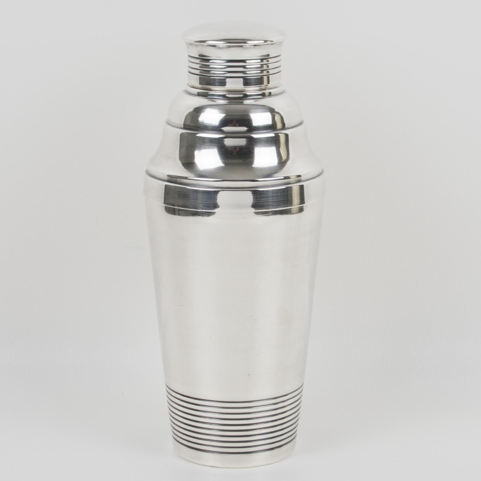Metal French Art Deco Silver Plate Cocktail Shaker