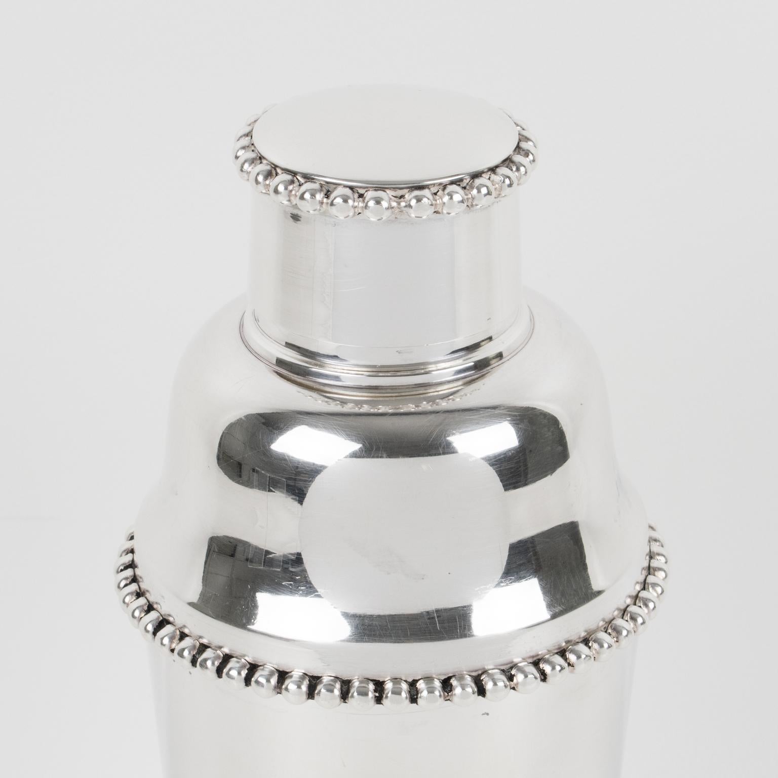 Metal French Art Deco Silver Plate Cocktail Shaker