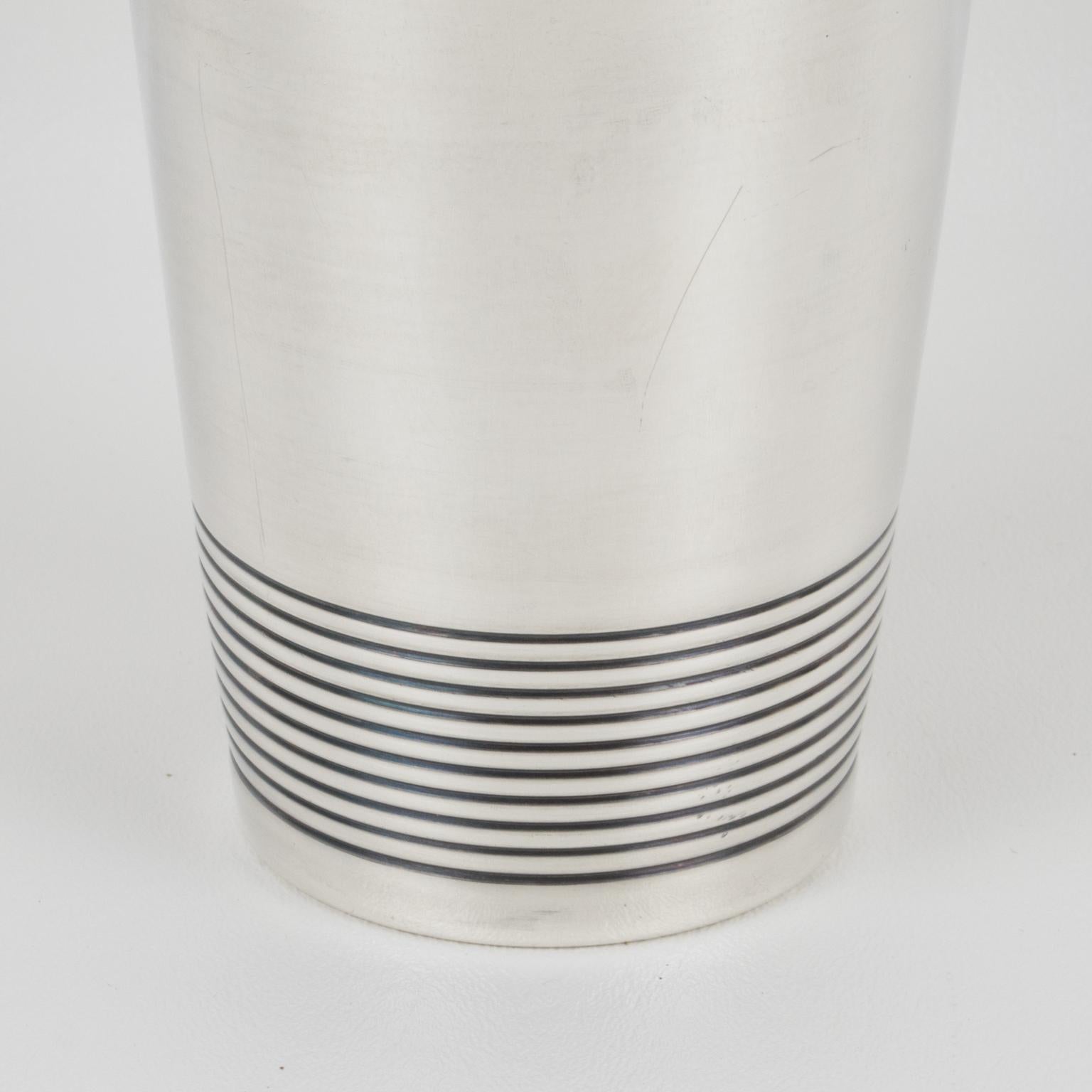 French Art Deco Silver Plate Cocktail Shaker 1