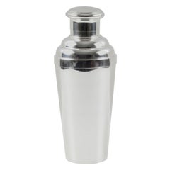 Shaker à cocktail en métal argenté Art déco français