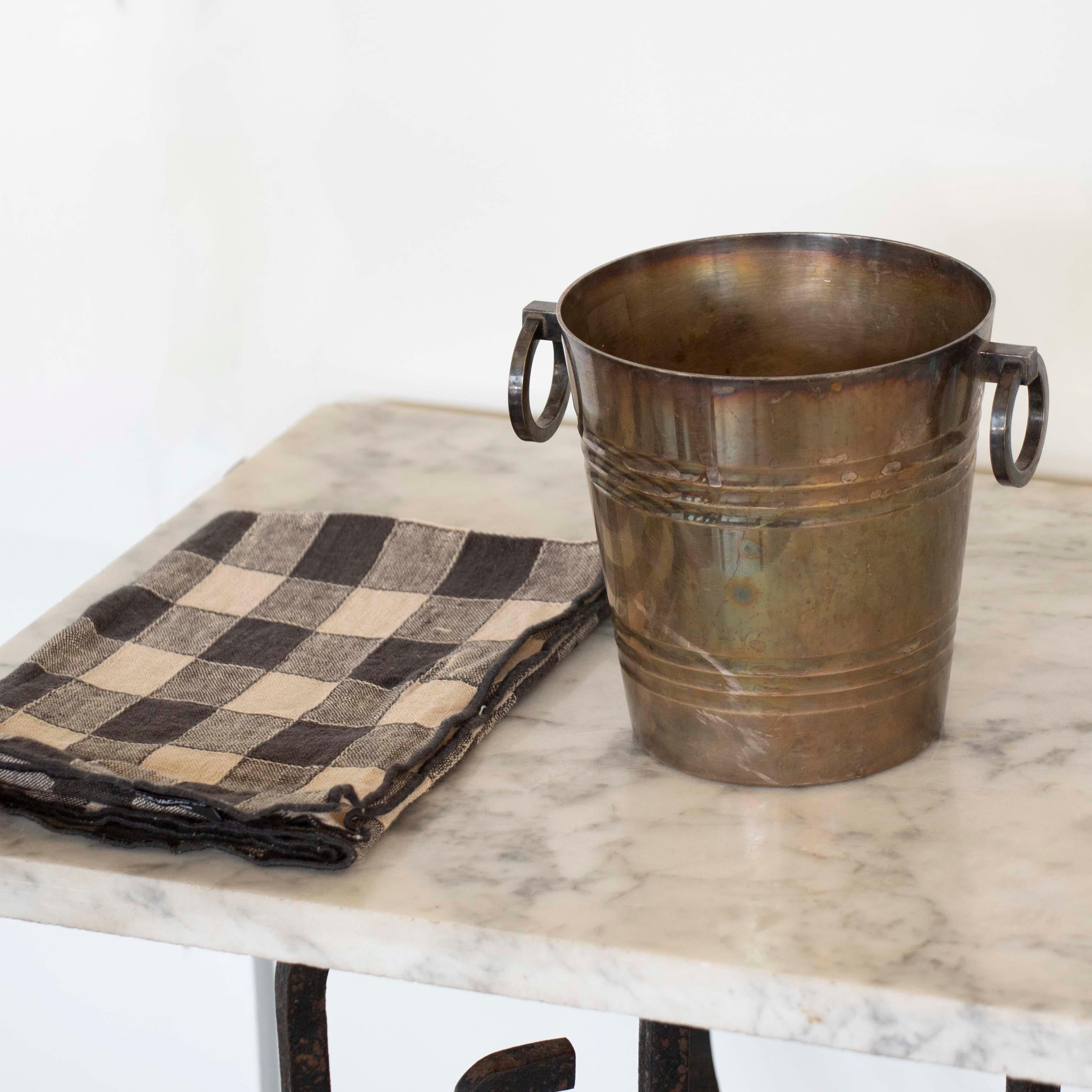 French Art Deco Silver Plate Ice Bucket by St. Medard In Good Condition In Los Angeles, CA