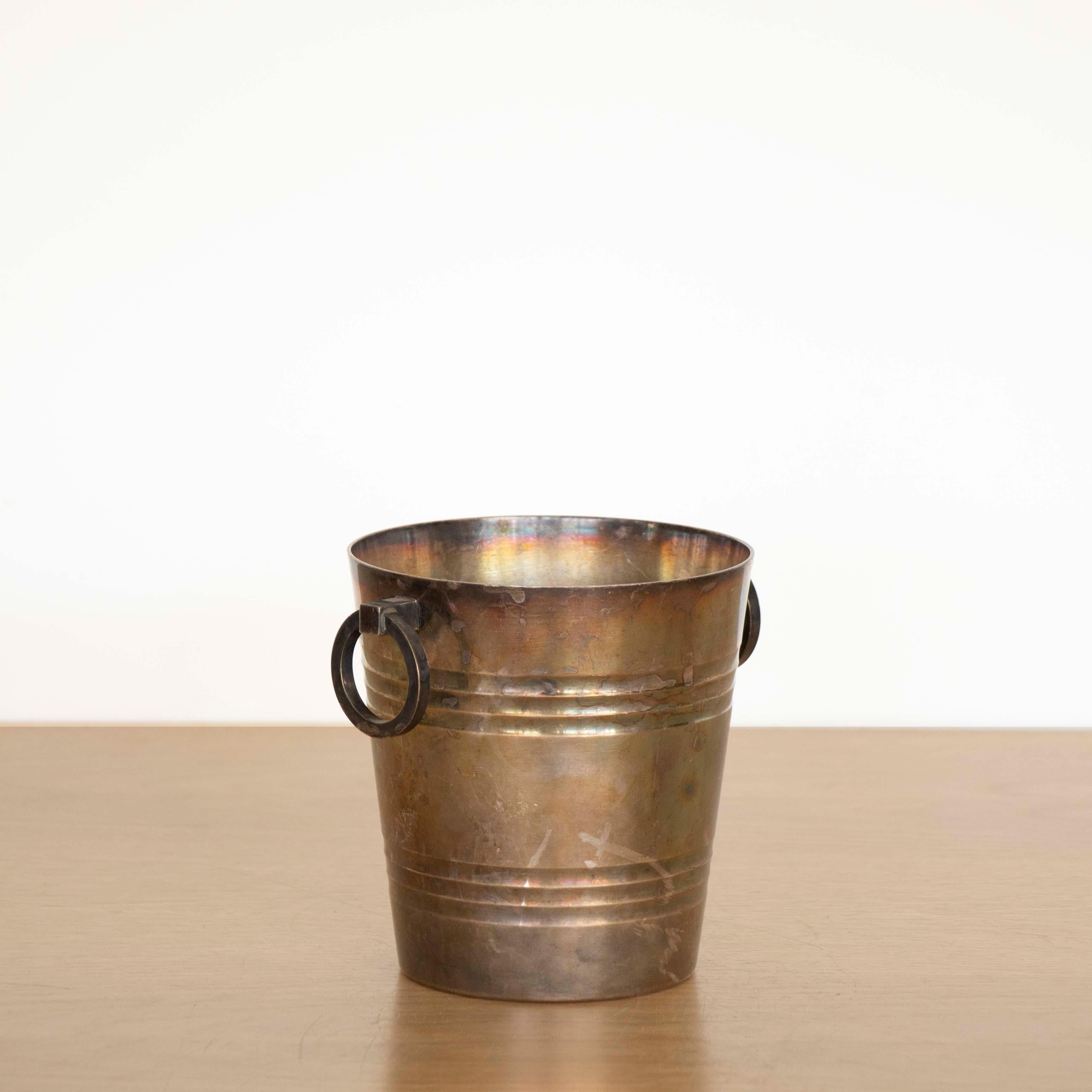 French Art Deco Silver Plate Ice Bucket by St. Medard 1