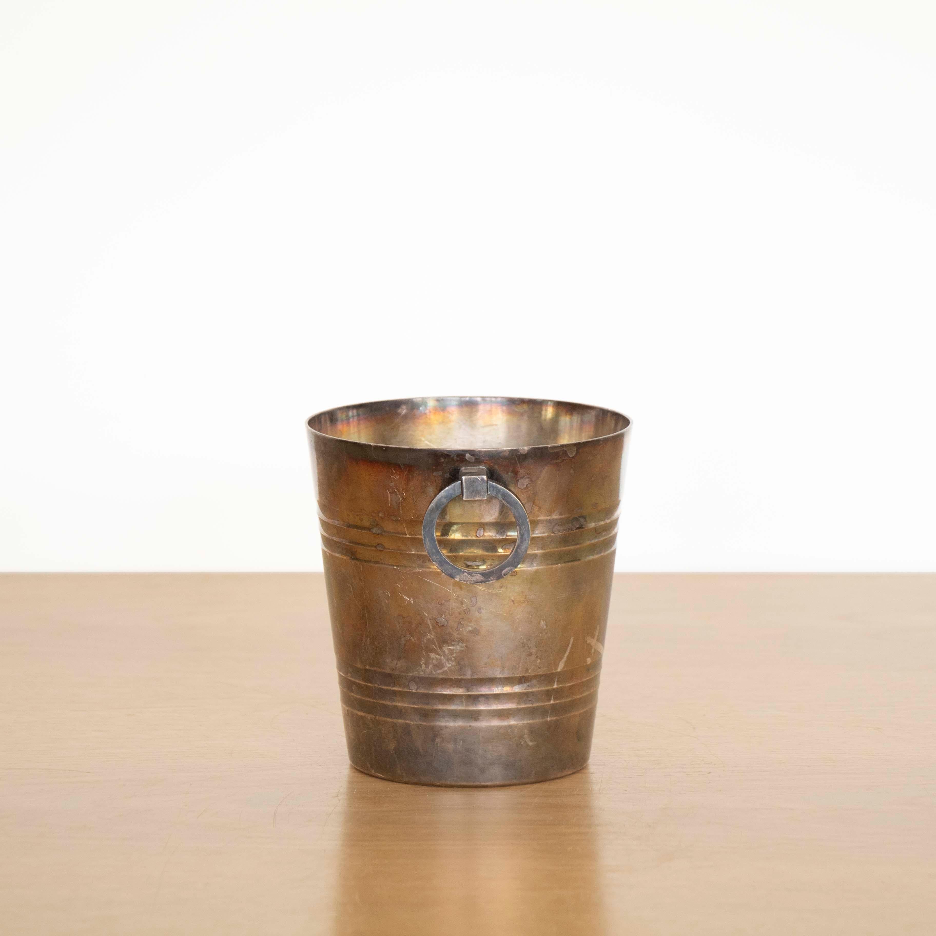 French Art Deco Silver Plate Ice Bucket by St. Medard 2