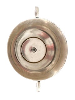 French Art Deco Silver Plate Ice Bucket w/Ribbed Decoration and Scrolled Handles