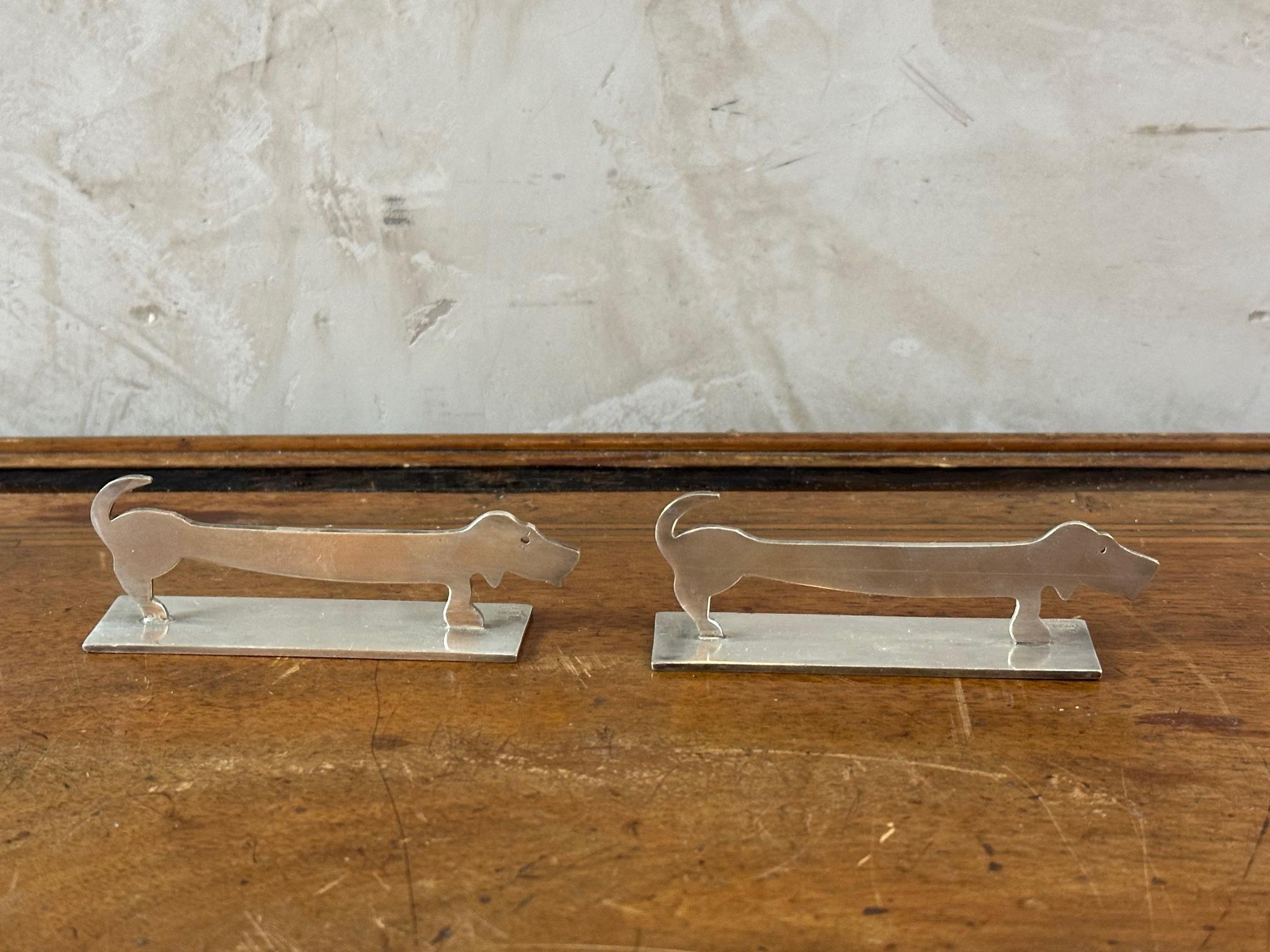 Ensemble de 12 porte-couteaux Art déco français en argent par Yorel Paris, années 1930 1