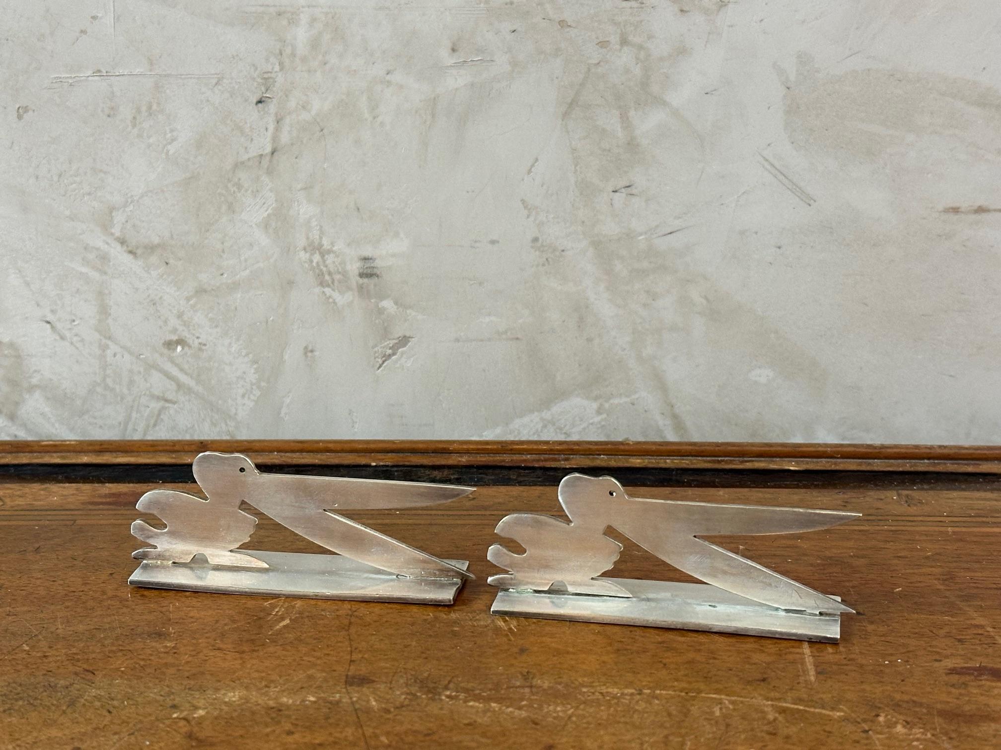 Ensemble de 12 porte-couteaux Art déco français en argent par Yorel Paris, années 1930 2