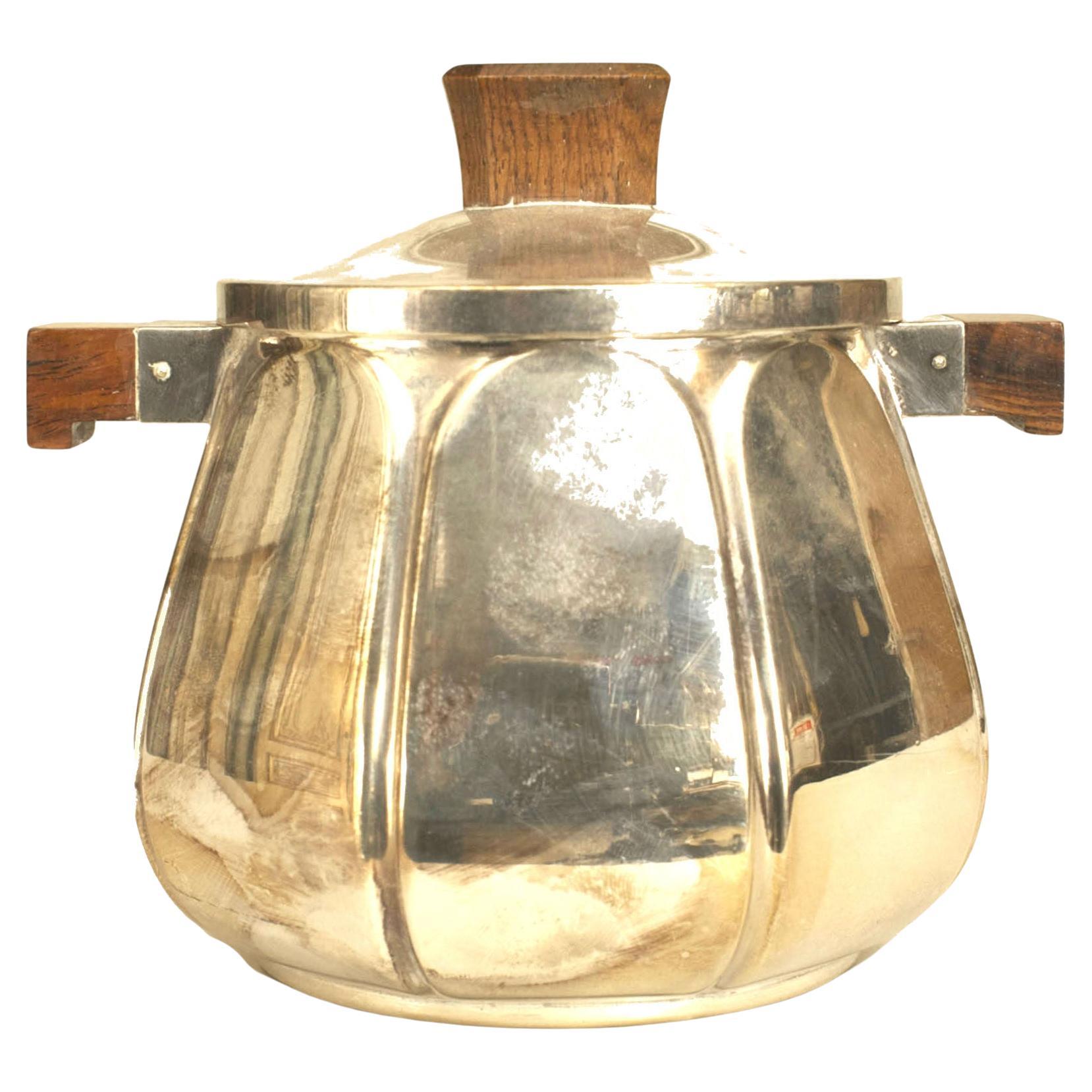 Französische Art Deco Zuckerdose aus Silber