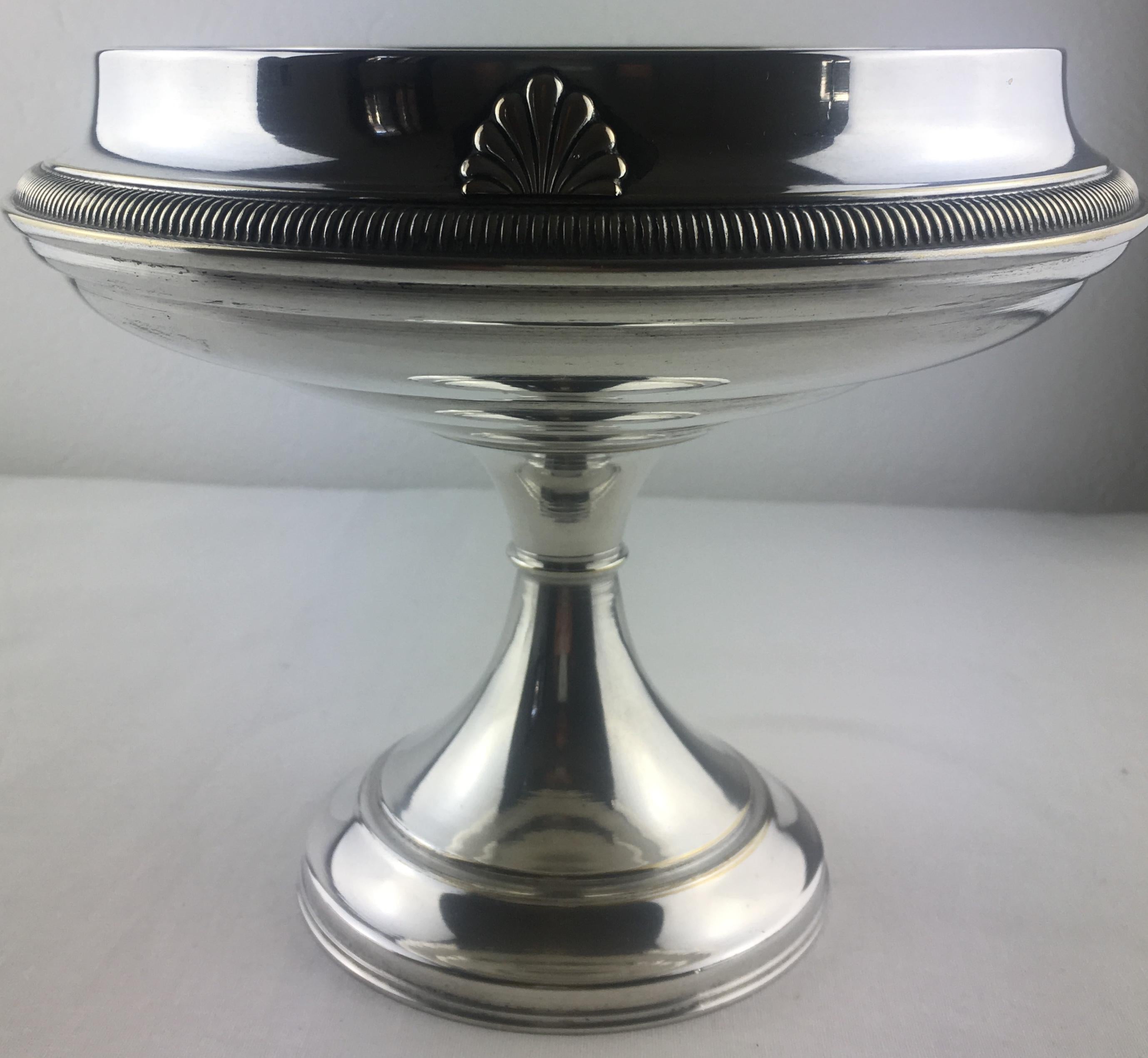 French Art Deco Silver Plated and Glass Chalice Centerpiece In Good Condition In Miami, FL