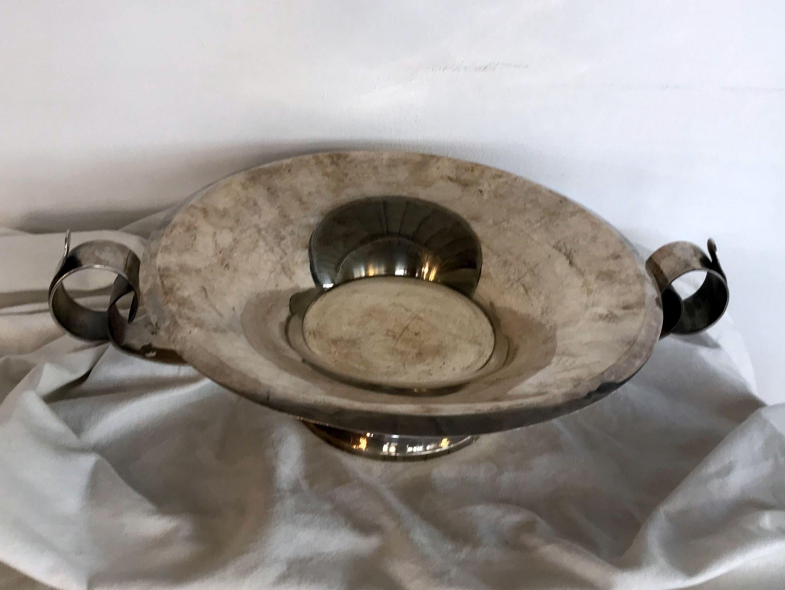 French Art Deco Silver-Plated Bowl In Good Condition For Sale In Budapest, Budapest