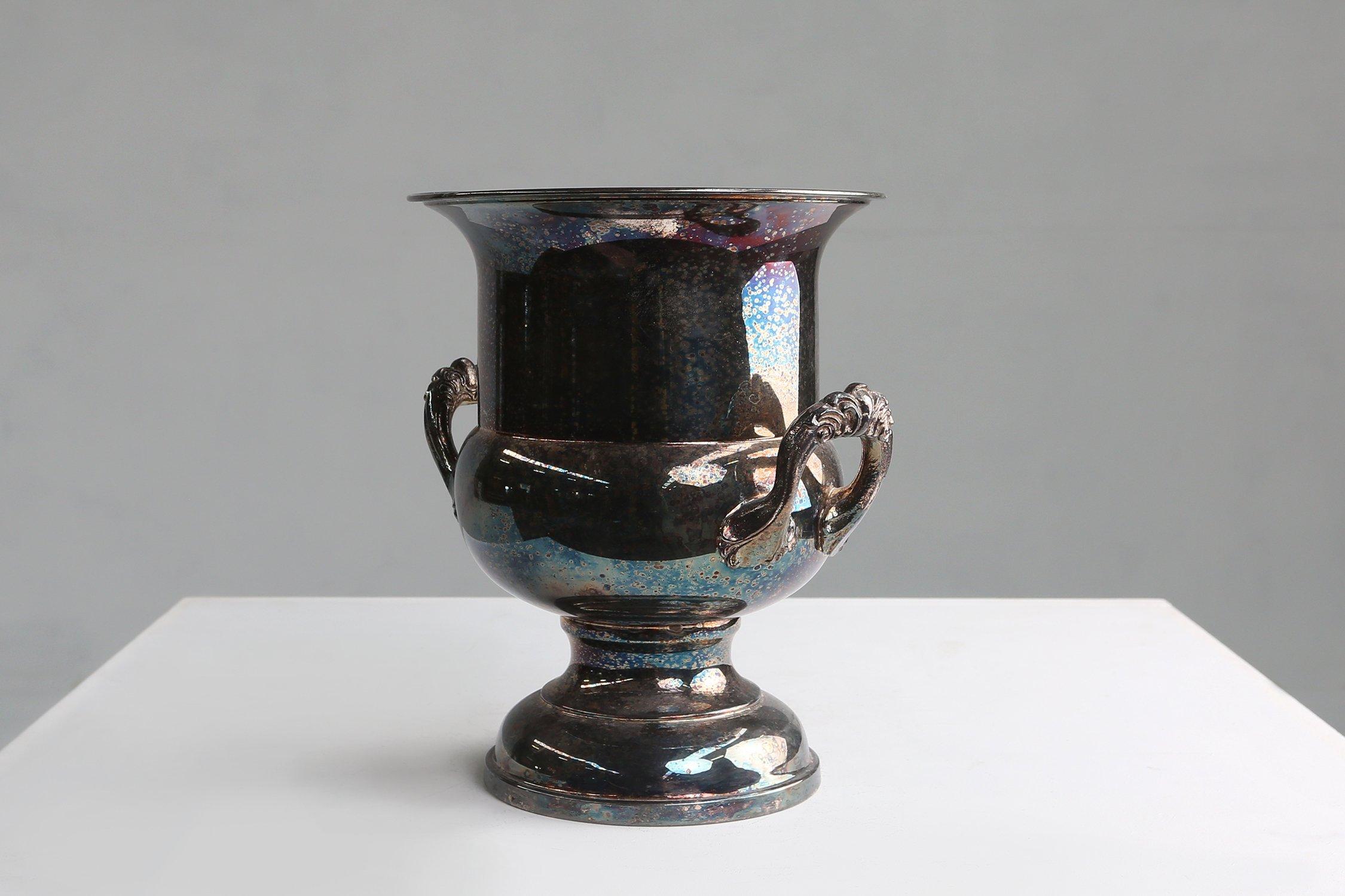 Französischer Art Deco Eiskübel aus versilbertem Messing, 1900er Jahre im Angebot 2