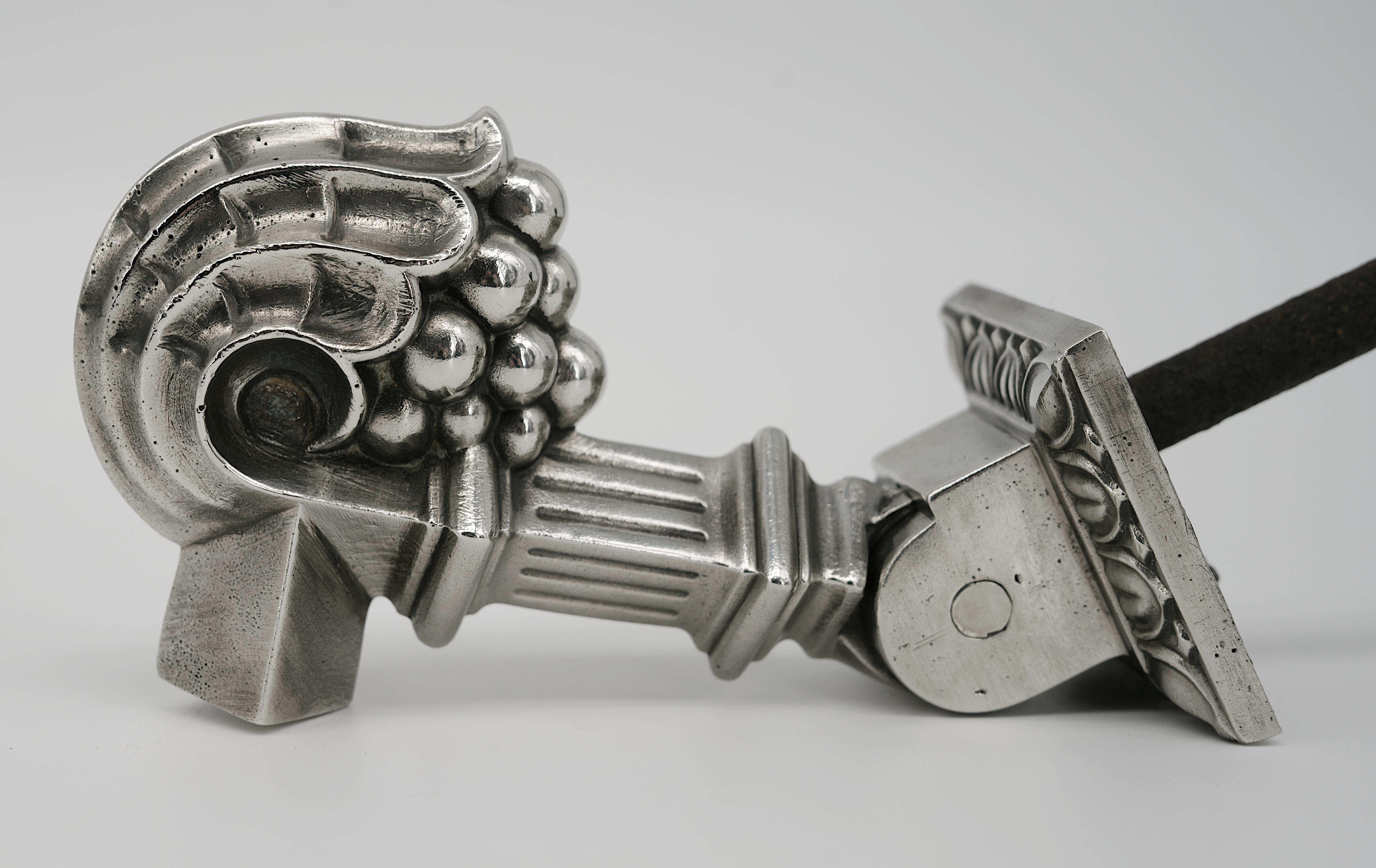 Battente francese Art Deco in bronzo placcato argento, 1920 in vendita 4