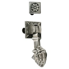 French Art Deco Silver Plated Bronze Door Knocker, 1920
