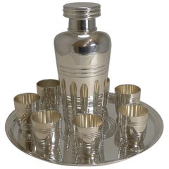 Französisches versilbertes Art Deco Cocktail Set von St. Medard:: Paris um 1935