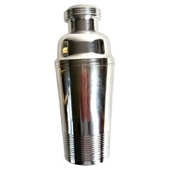 Französischer versilberter Art Deco Cocktail Shaker, 1930er Jahre
