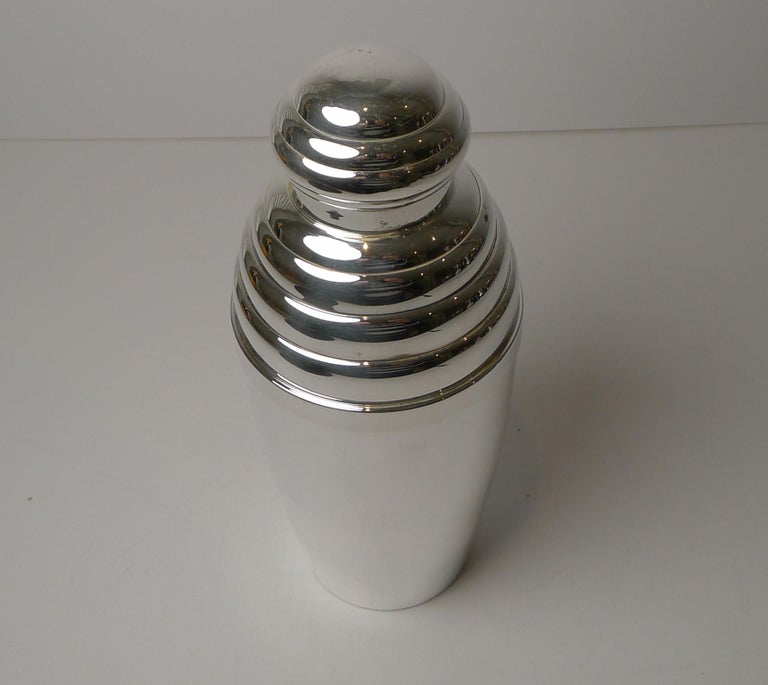 French Art Deco Silver Plated Cocktail Shaker by Brille, Paris, c.1930 In Good Condition In Bath, GB