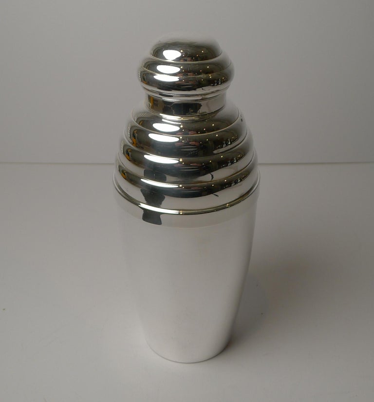 Mid-20th Century French Art Deco Silver Plated Cocktail Shaker by Brille, Paris, c.1930