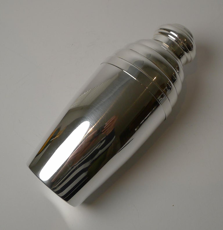 French Art Deco Silver Plated Cocktail Shaker by Brille, Paris, c.1930 1