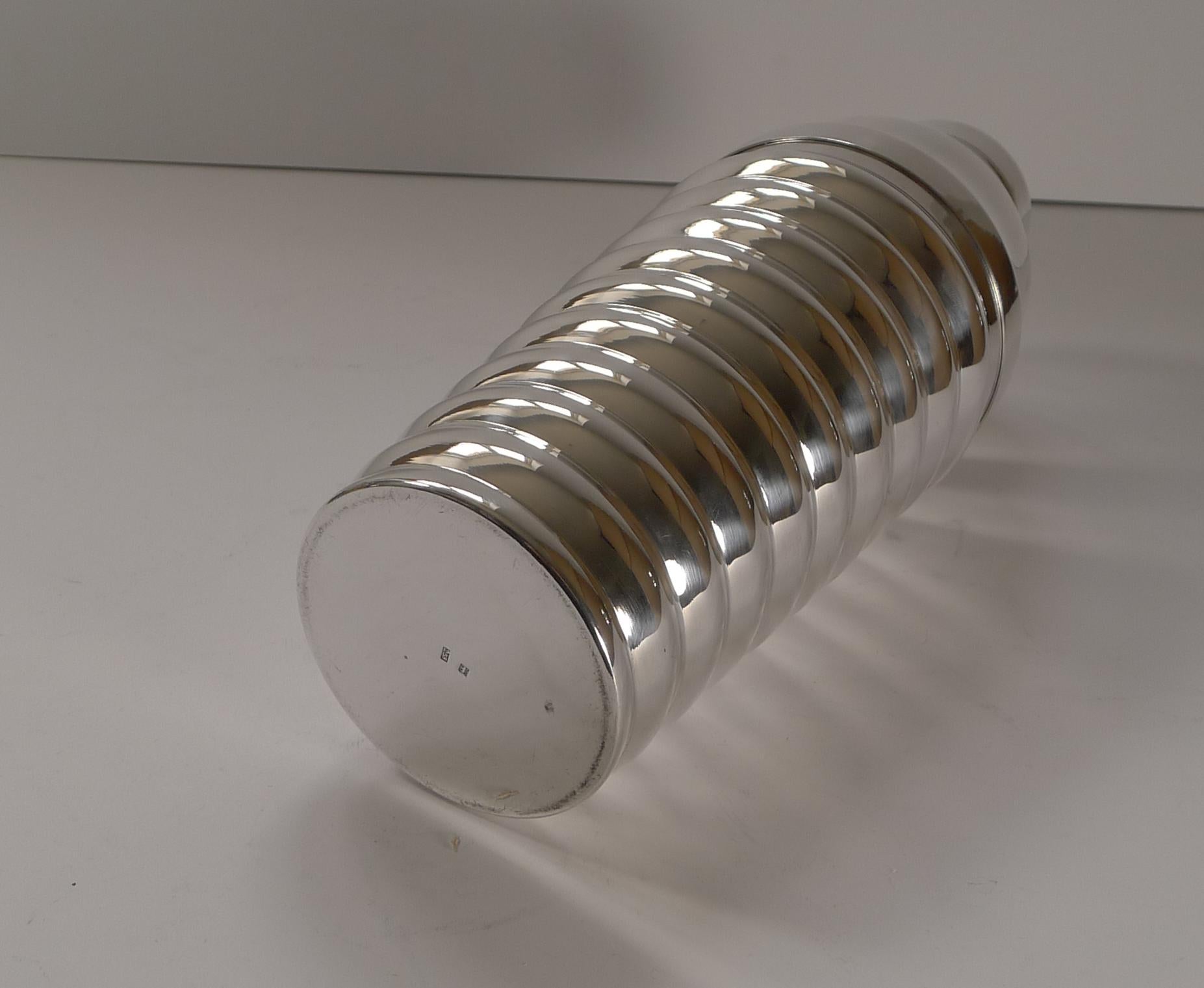 Mid-20th Century French Art Deco Silver Plated Cocktail Shaker by Mars, c.1930