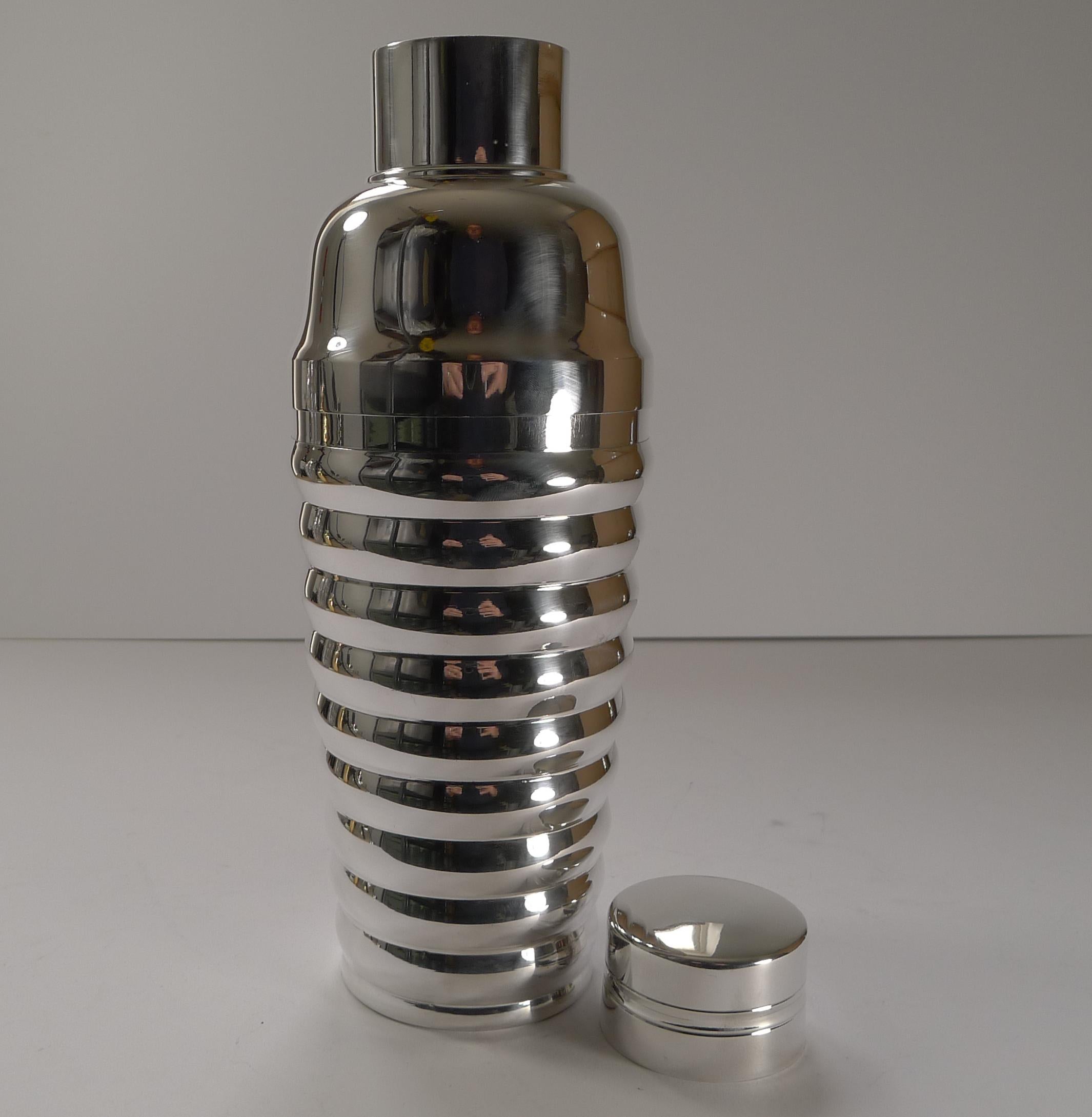 French Art Deco Silver Plated Cocktail Shaker by Mars, c.1930 1