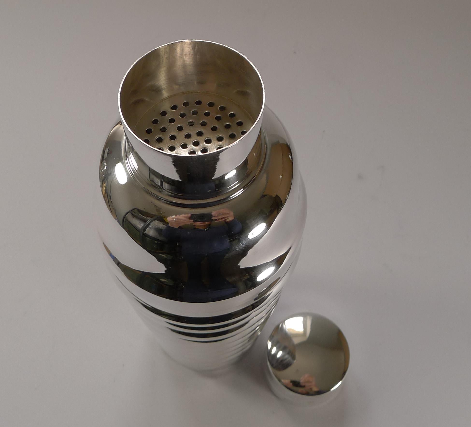 French Art Deco Silver Plated Cocktail Shaker by Mars, c.1930 2