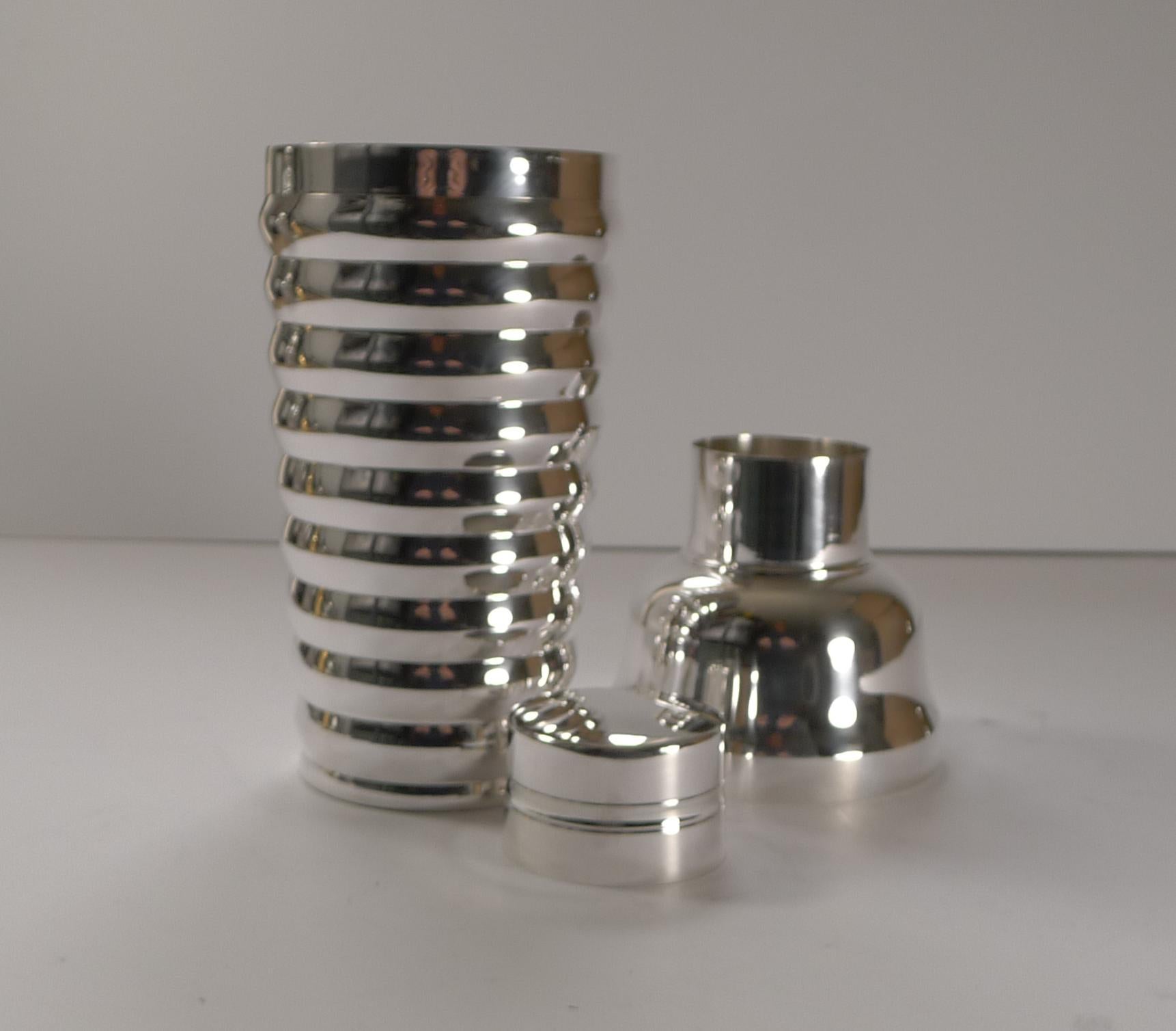 French Art Deco Silver Plated Cocktail Shaker by Mars, c.1930 4