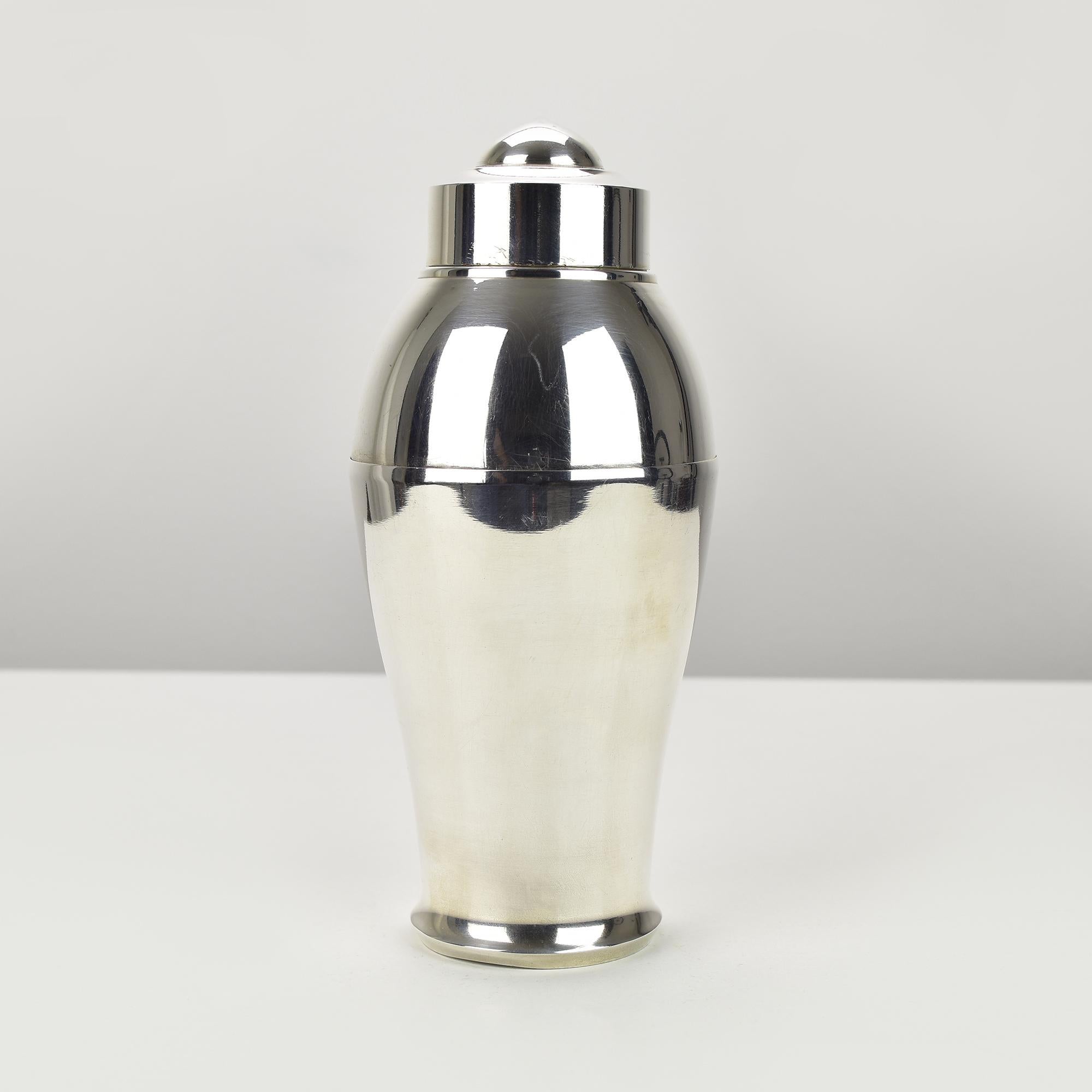 French Art Deco Silver Plated Cocktail Shaker c.1930 by St Medard Paris For Sale 3