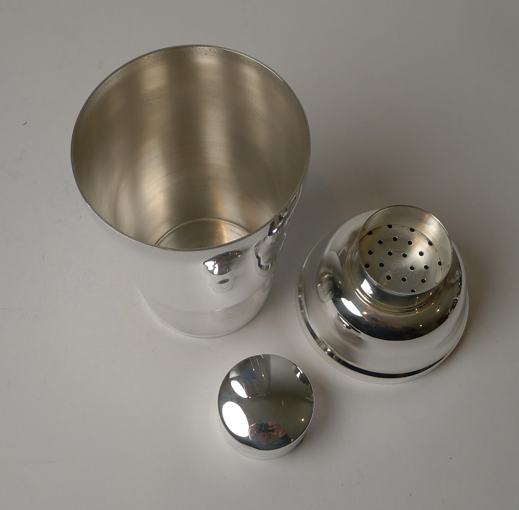 French Art Deco Silver Plated Cocktail Shaker, c.1930 1