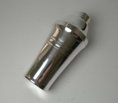 French Art Deco Silver Plated Cocktail Shaker C.1930, Le Chardon by St Medard