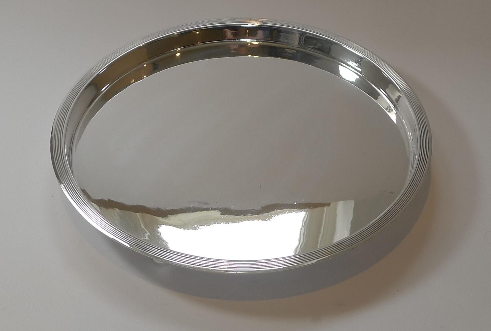 French Art Deco Silver Plated Cocktail Tray by Christofle, Paris, c 1930 In Good Condition In Bath, GB