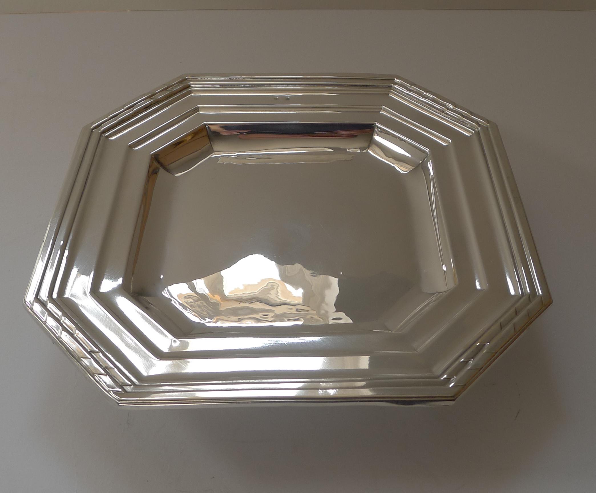French Art Deco Silver Plated Dish / Bowl / Tazza / Tray, c.1930 For Sale 6