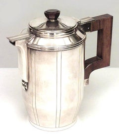 5-Piece French Art Deco Silver Plate Tea Set