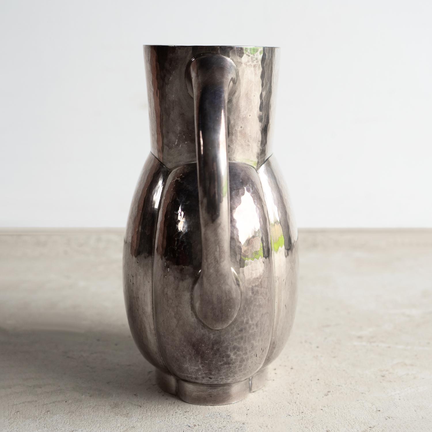 Französischer versilberter Art-Déco-Krug 'Melone' von Fjerdingstad für Christofle, 1930er Jahre (Versilberung) im Angebot