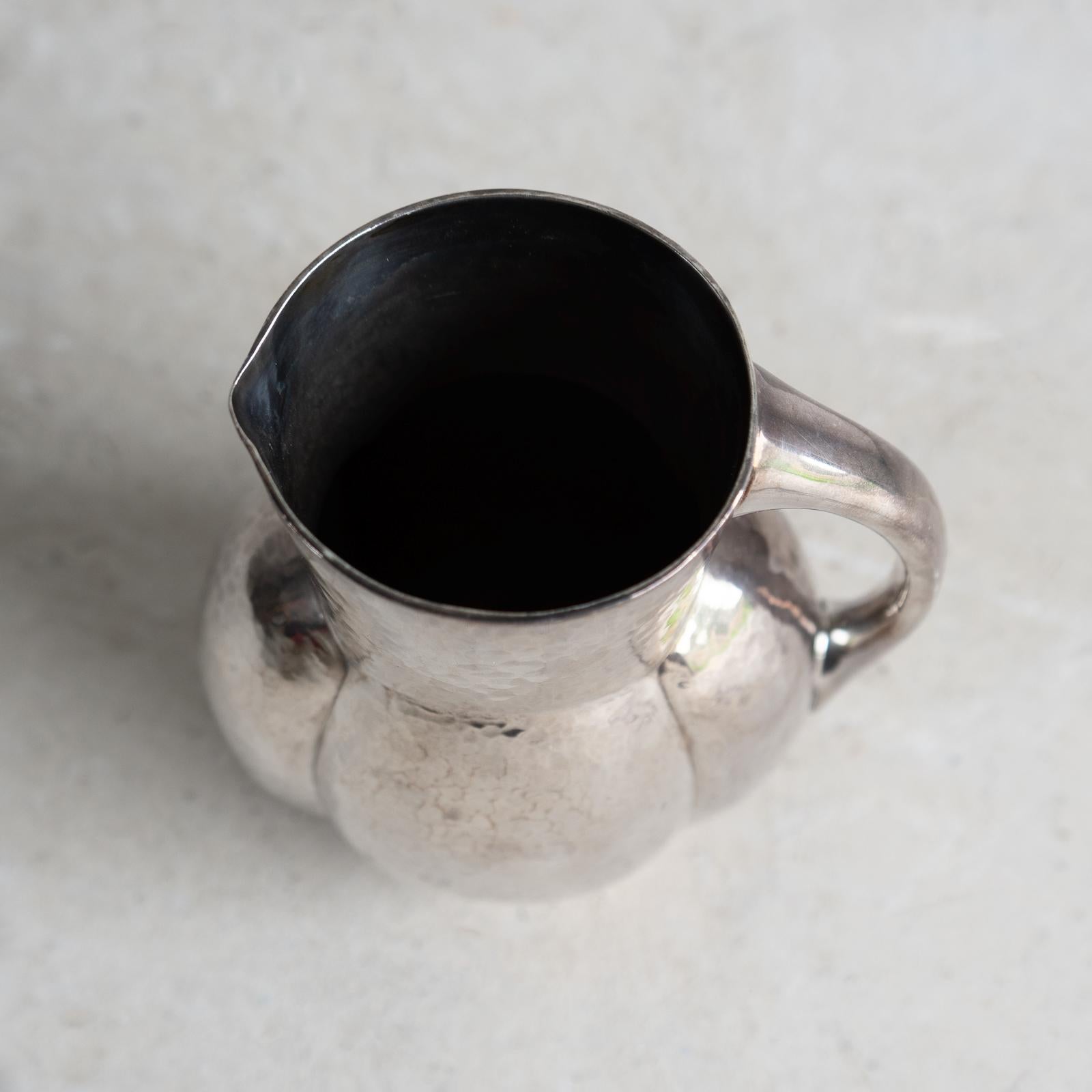 Placcato argento Brocca 'Melone' in argento placcato Art Deco francese di Fjerdingstad per Christofle, anni '30 in vendita