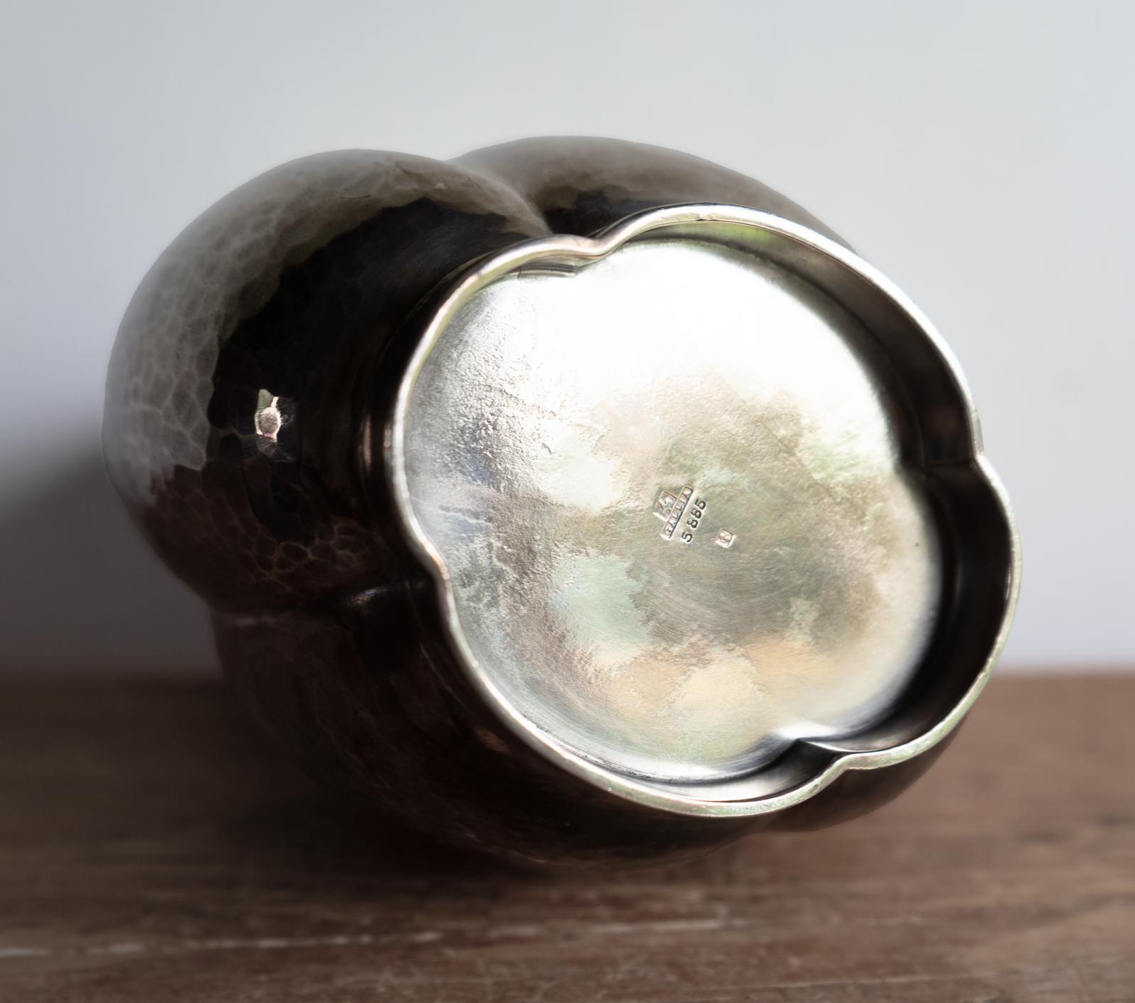 Brocca 'Melone' in argento placcato Art Deco francese di Fjerdingstad per Christofle, anni '30 in vendita 1