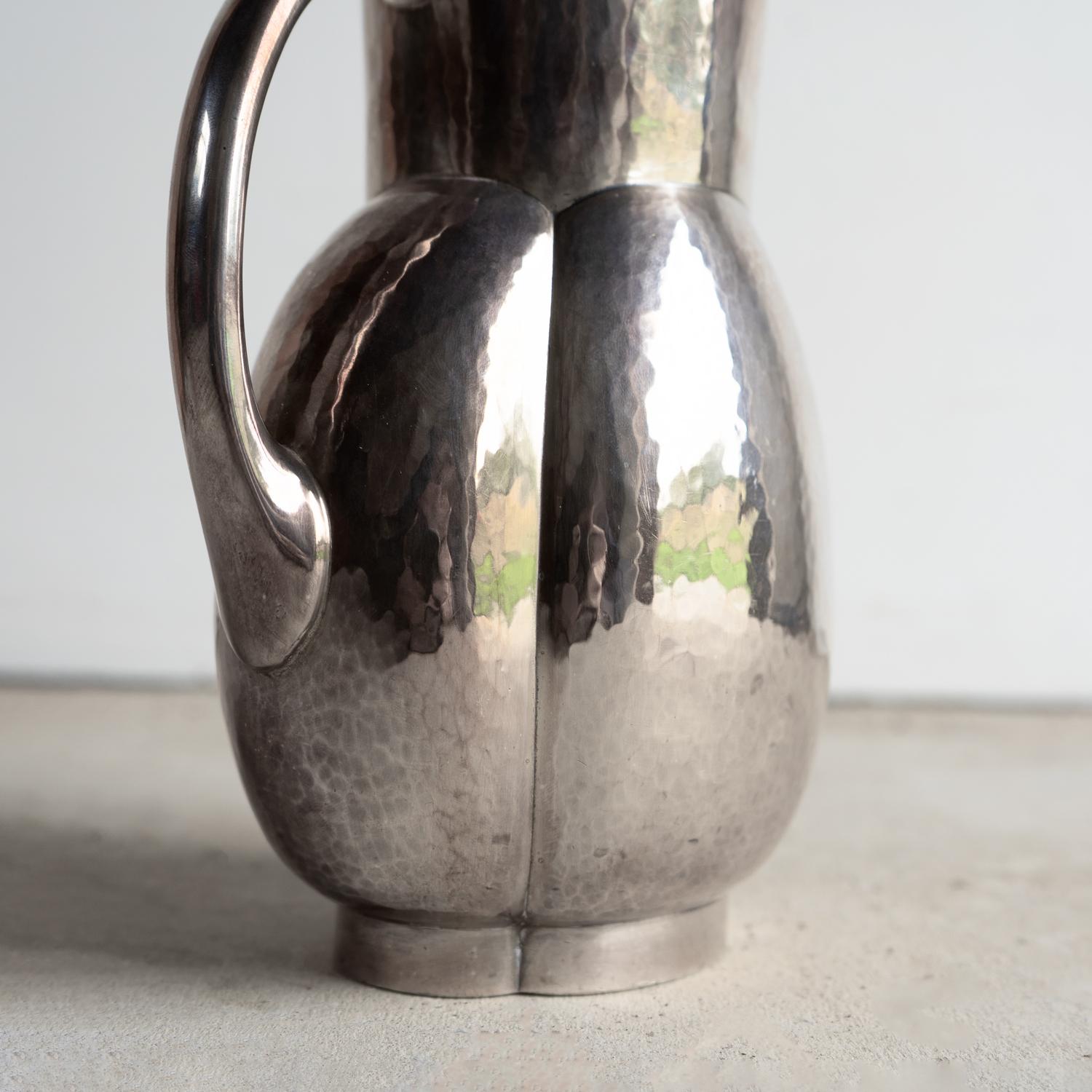 Französischer versilberter Art-Déco-Krug 'Melone' von Fjerdingstad für Christofle, 1930er Jahre im Angebot 2