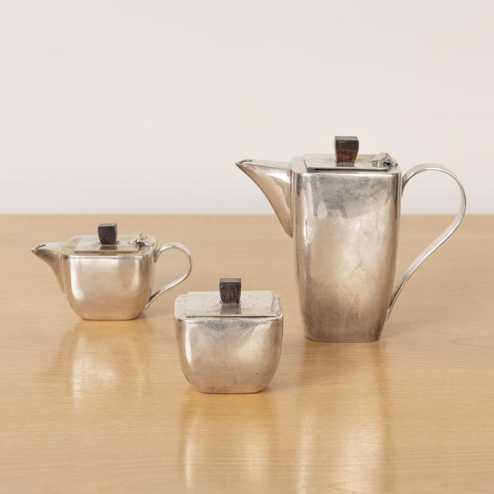French Art Deco Silver Tea Set For Sale 5