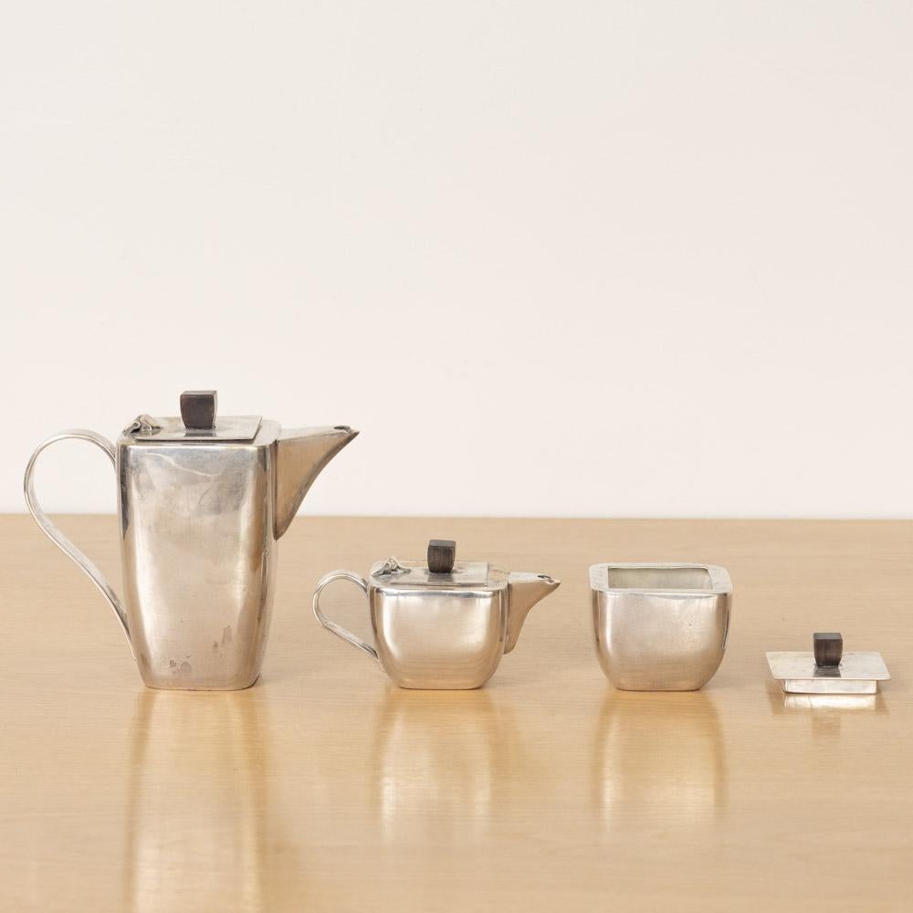 French Art Deco Silver Tea Set For Sale 1