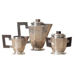 French Art Deco Silver Tea Set