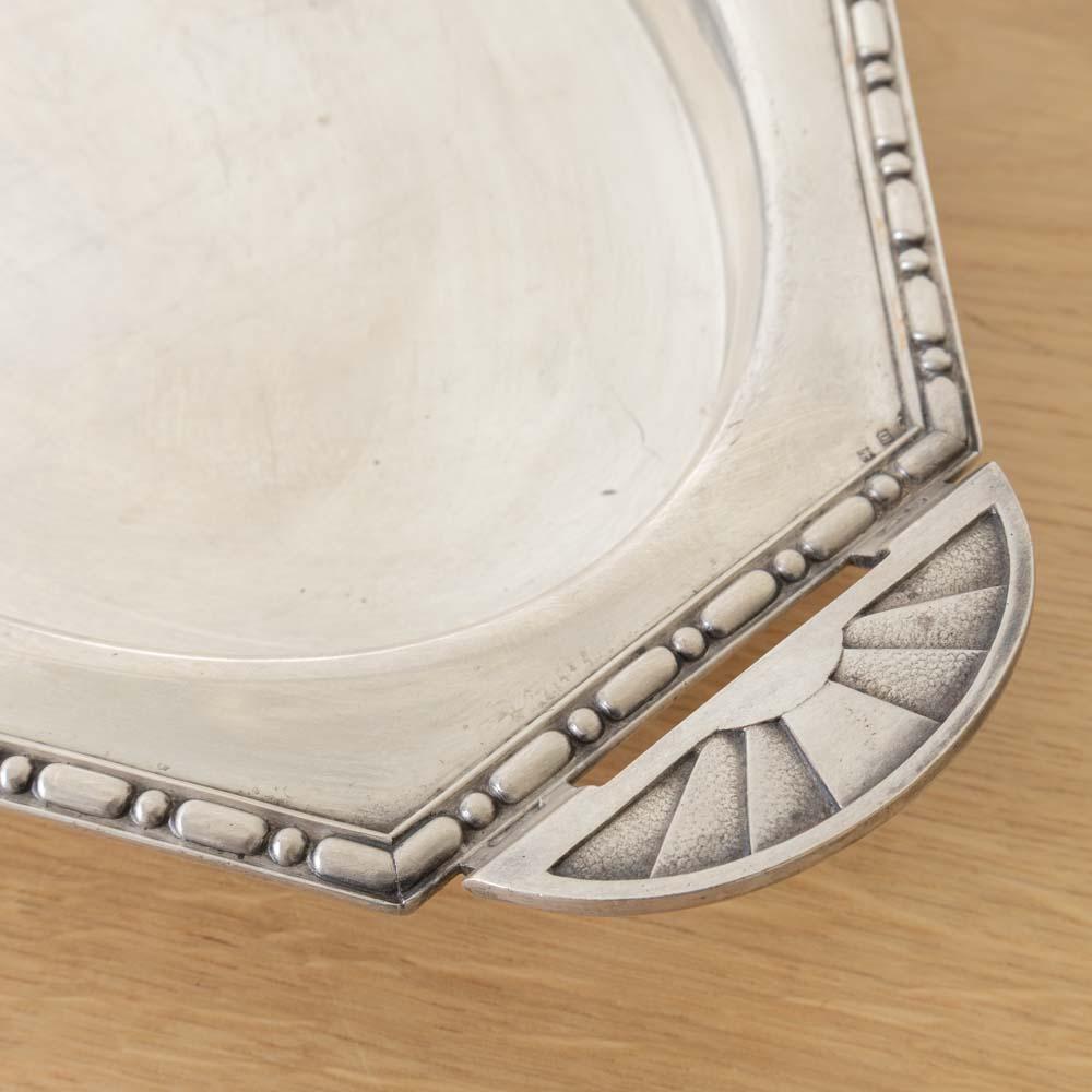 Französisches Art Deco Silber Tablett im Angebot 4
