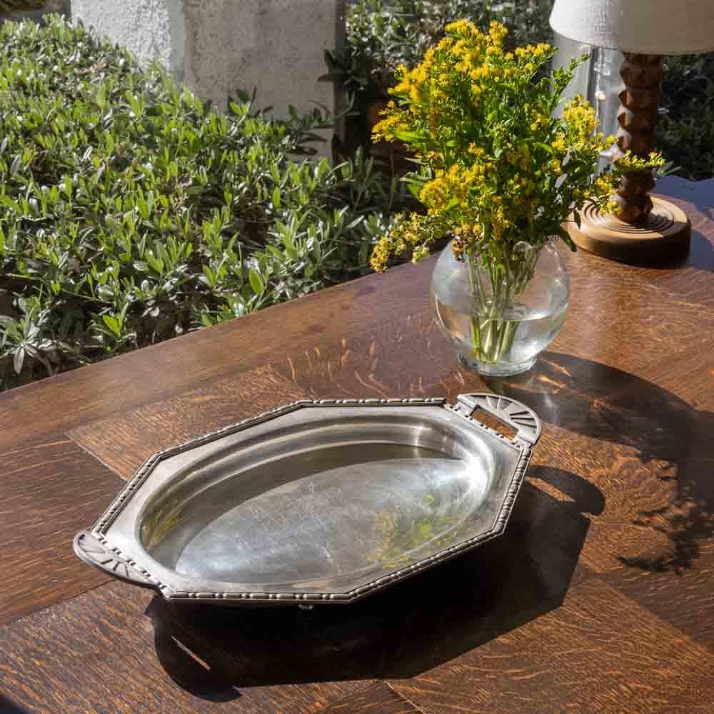 Französisches Art Deco Silber Tablett (Art déco) im Angebot