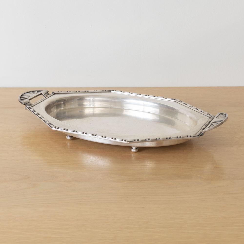 Französisches Art Deco Silber Tablett (Mitte des 20. Jahrhunderts) im Angebot