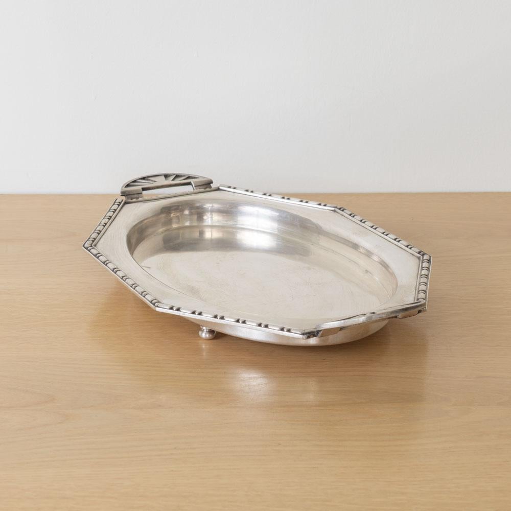 Französisches Art Deco Silber Tablett (Versilberung) im Angebot