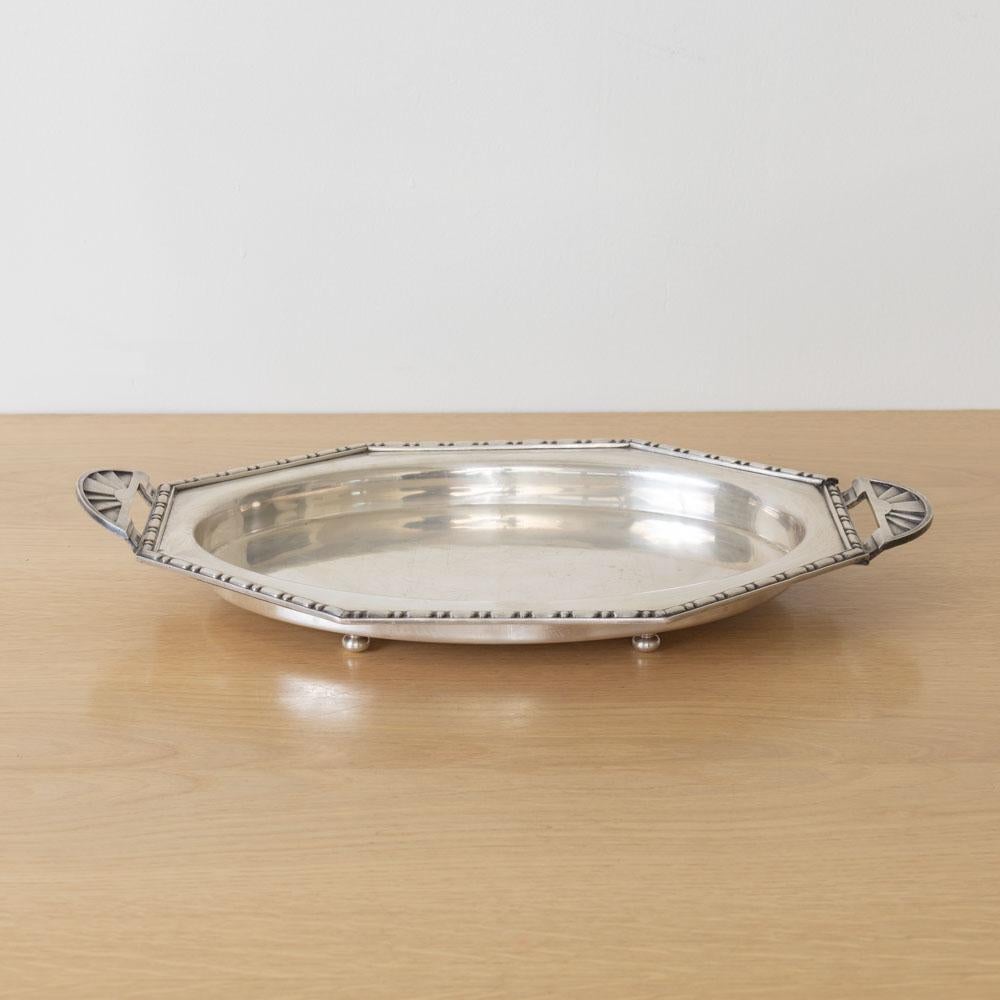 Französisches Art Deco Silber Tablett im Angebot 2