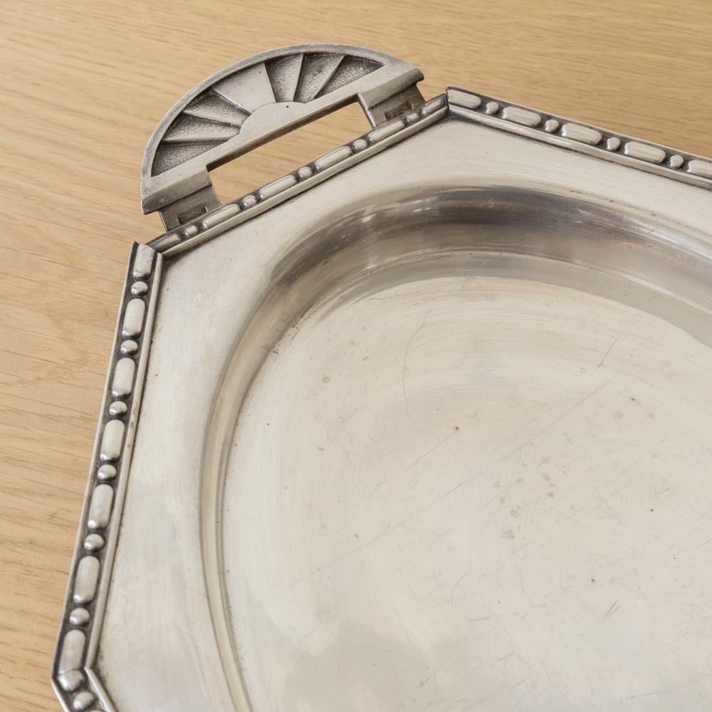 Französisches Art Deco Silber Tablett im Angebot 3