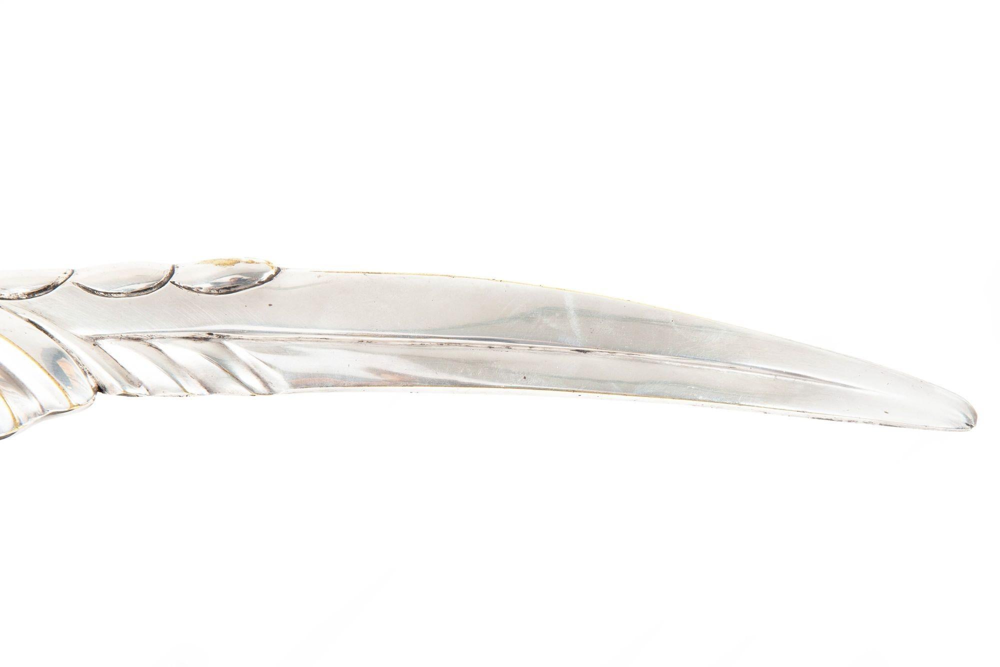 French Art Deco Silvered Bronze of a Walking Pheasant by H. Petrilly ca. 1930 For Sale 7
