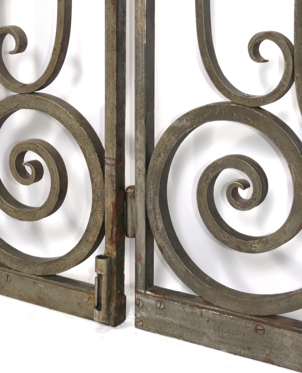 French Art Deco Silvered Iron Gates circa 1930s Six Total 70