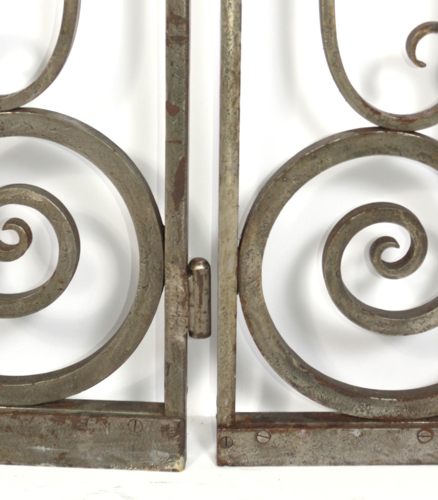 French Art Deco Silvered Iron Gates circa 1930s Six Total 70