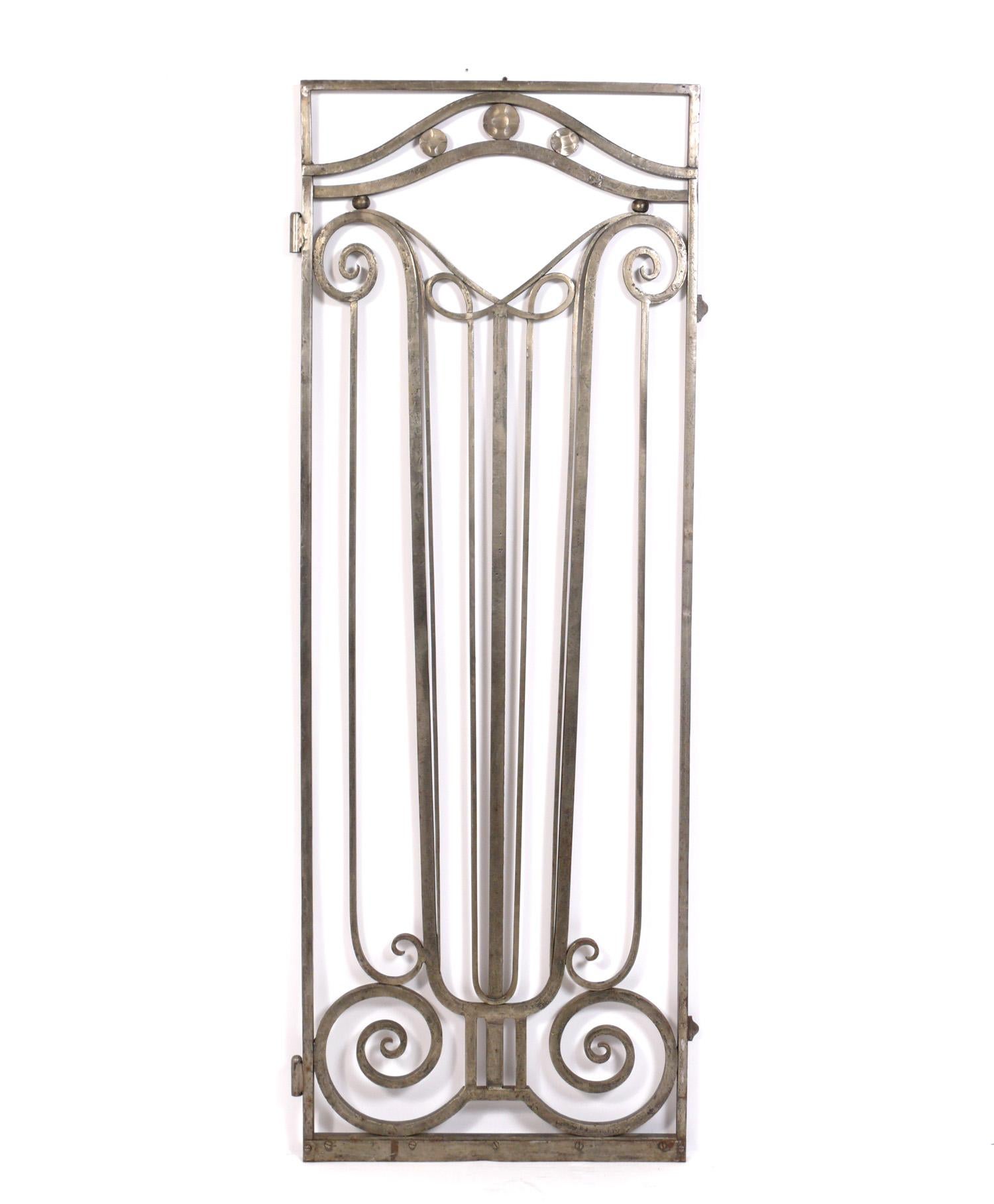 French Art Deco Silvered Iron Gates circa 1930s Six Total 70
